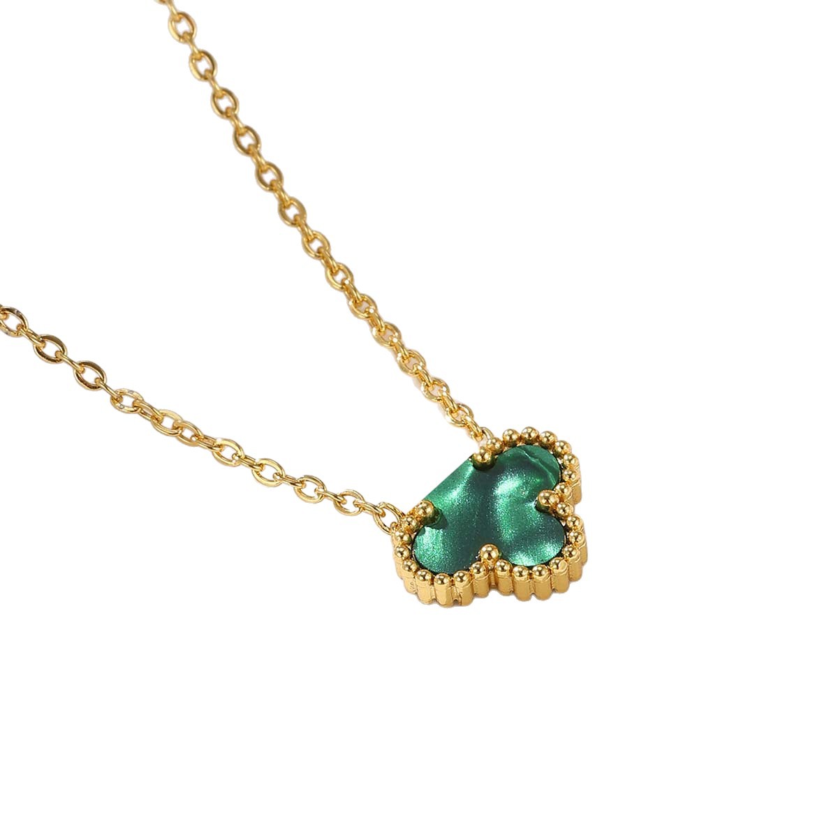 Lucky Double-Sided Clover Necklace for Women 18K Gold Simple Grade Clavicle Chain Pendant Light Luxury Fashionable Elegant