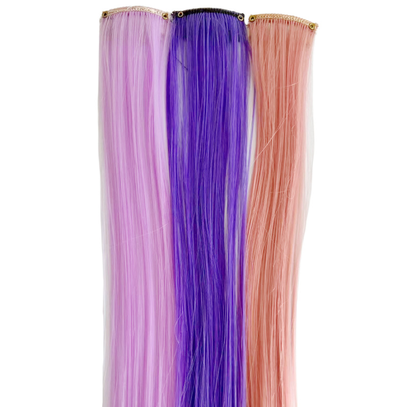 One-Piece Colored Hair Extensions for Women, Synthetic Long Straight Hair, Colored Hair Extensions in Stock, 1 Clip Hairpiece, Seamless Hairpiece