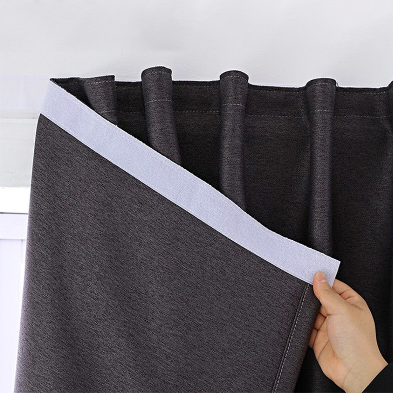 Korean Best-Selling Cross-Border Amazon Velcro High-Precision Curtains Blackout Curtains Without Punching Shaoxing Keqiao Curtains