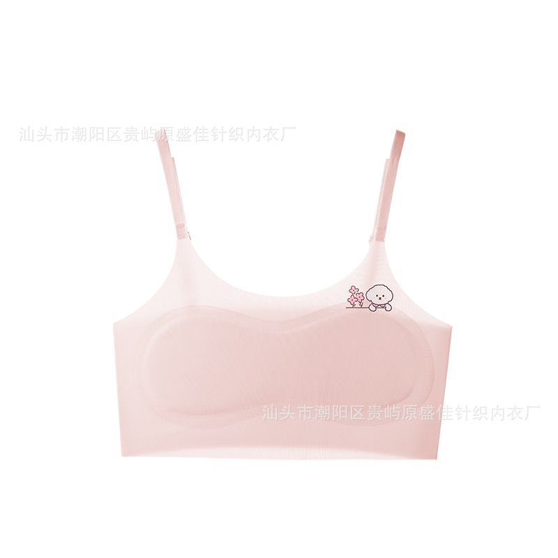 Developmental Girls' Underwear Primary School Junior High School Vest Ice Silk Seamless Underwear Girls Adjustable Shoulder Straps Summer Thin Style