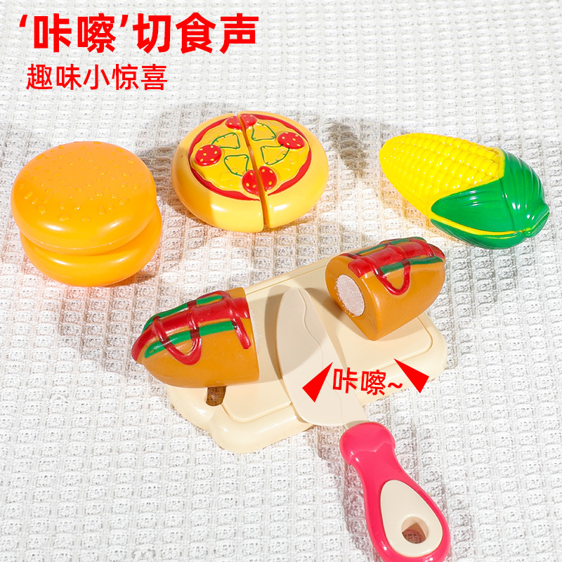 Cross-Border Children's Fruit Cutting Wooden Simulation Vegetable Cutting Fun Baby Educational Kitchen Boys and Girls Street Stall Wholesale