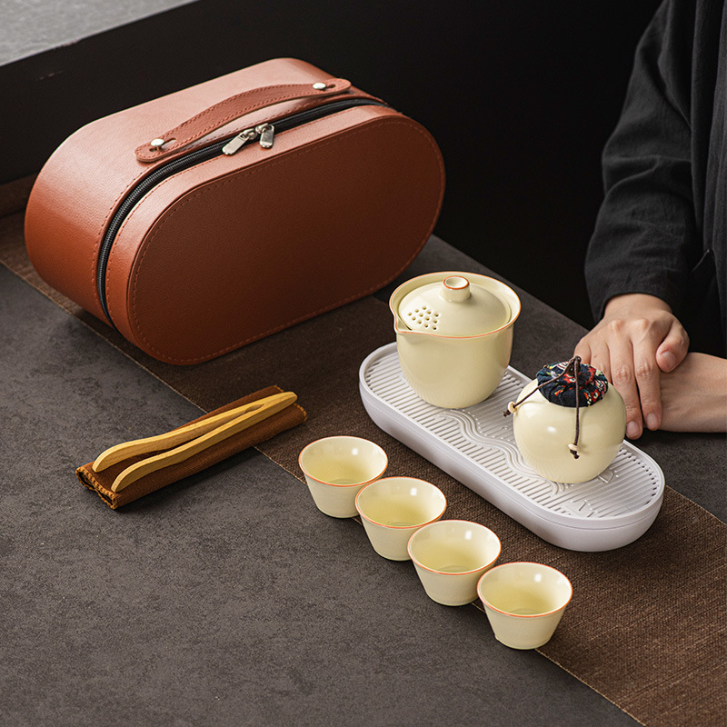 Outdoor Portable Quick Cup Ceramic Travel Tea Set Business Trip Camping Kung Fu Tea Set Tea Set Gift Wholesale
