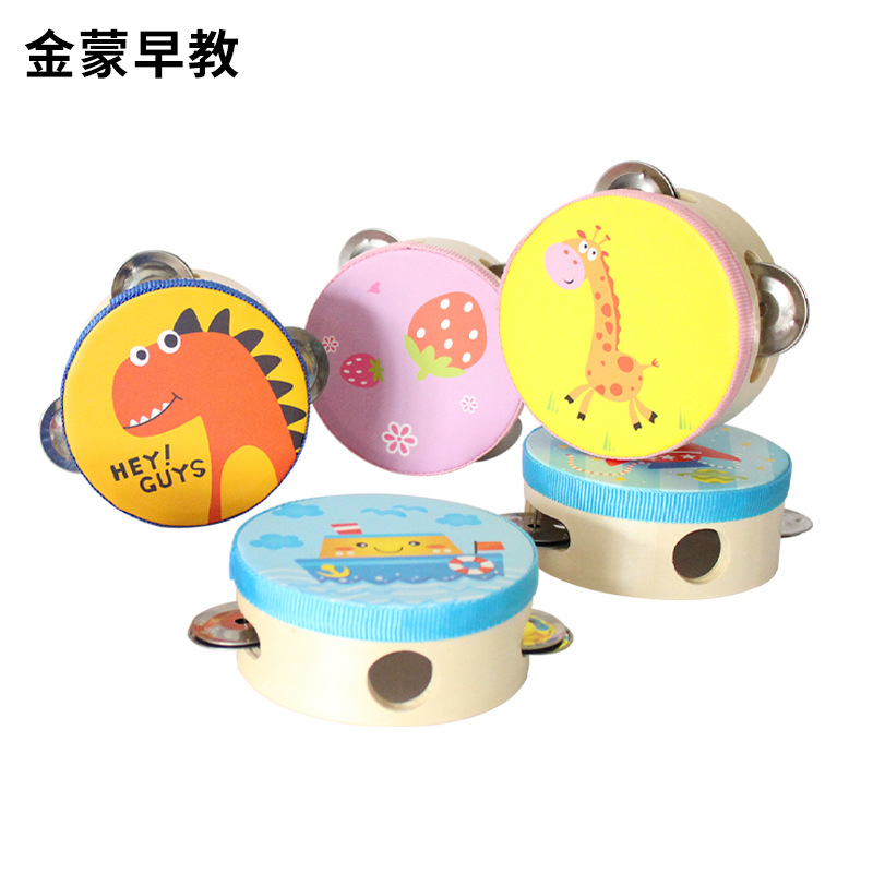 Orff percussion instrument Xinjiang dance kindergarten teaching aids hand clap 4 inch tambourine children's toys 10cm drum