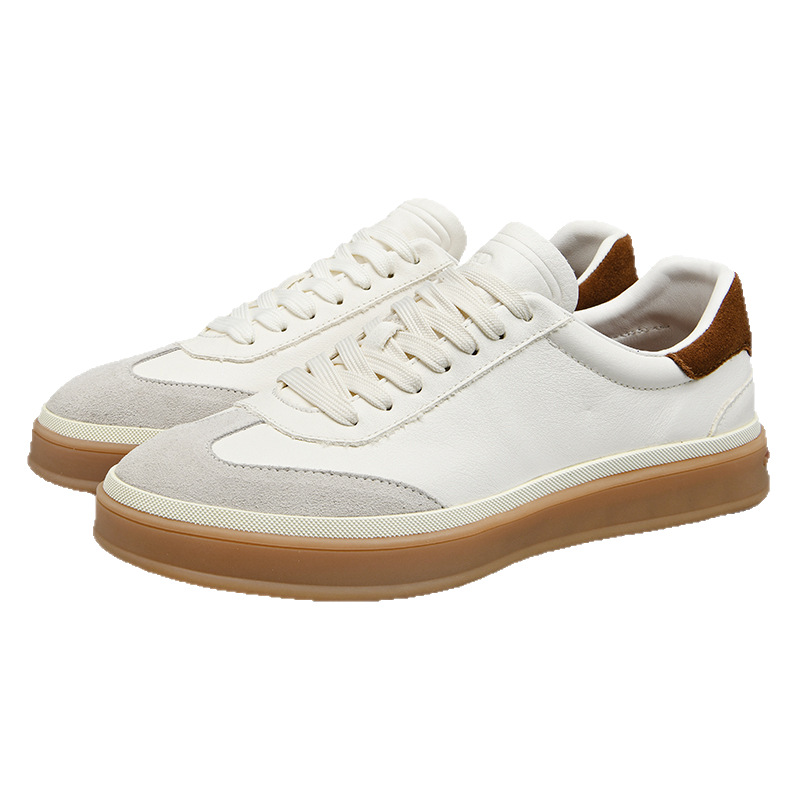 Men's casual sneaker 2024 new thick-soled small white shoes versatile training shoes tennis shoes leather skate shoes