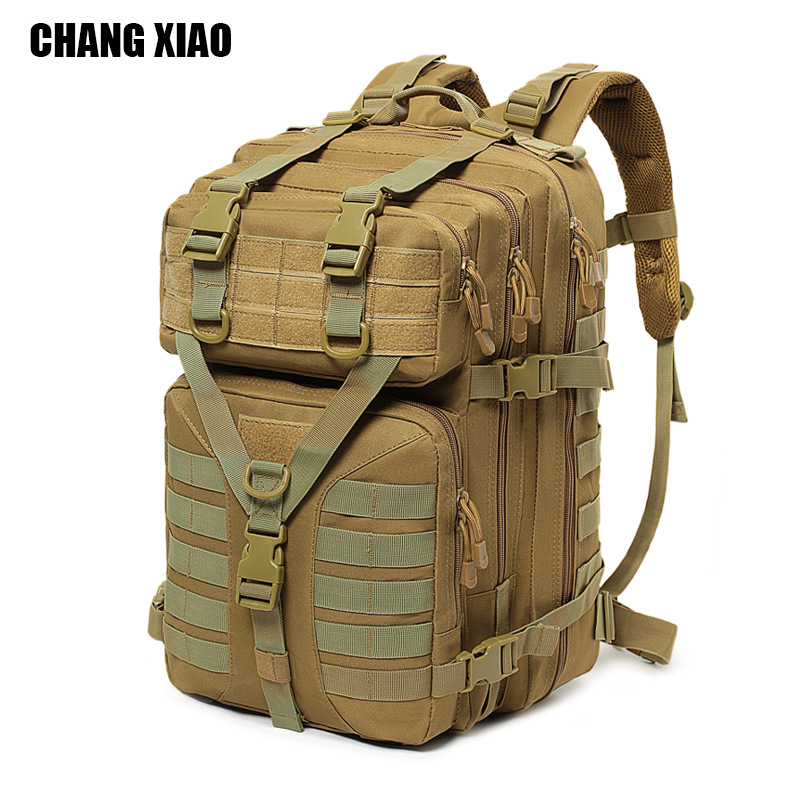 Cross-Border Camouflage Outdoor Sports Mountaineering Waterproof Travel Bag Tactical Backpack Large Capacity Multi-Functional Camping Backpack