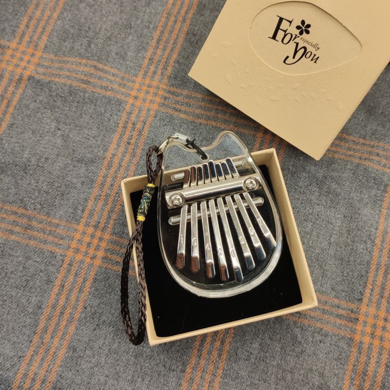 Mini 8-Tone Thumb Piano Kalimba, Handheld Mini Portable Cute Internet-Famous Carved Thumb Piano with 8 Tones
