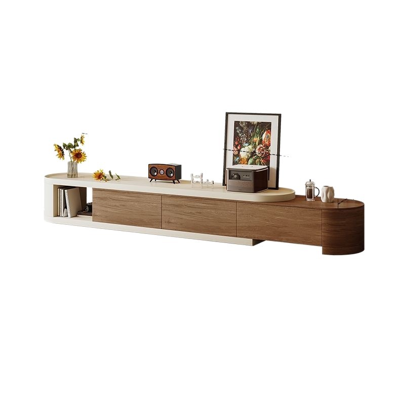 Mid-ancient Style Coffee Table Floor TV Cabinet Combination suit Light Luxury Modern Simple Small Apartment Telescopic Coffee Table