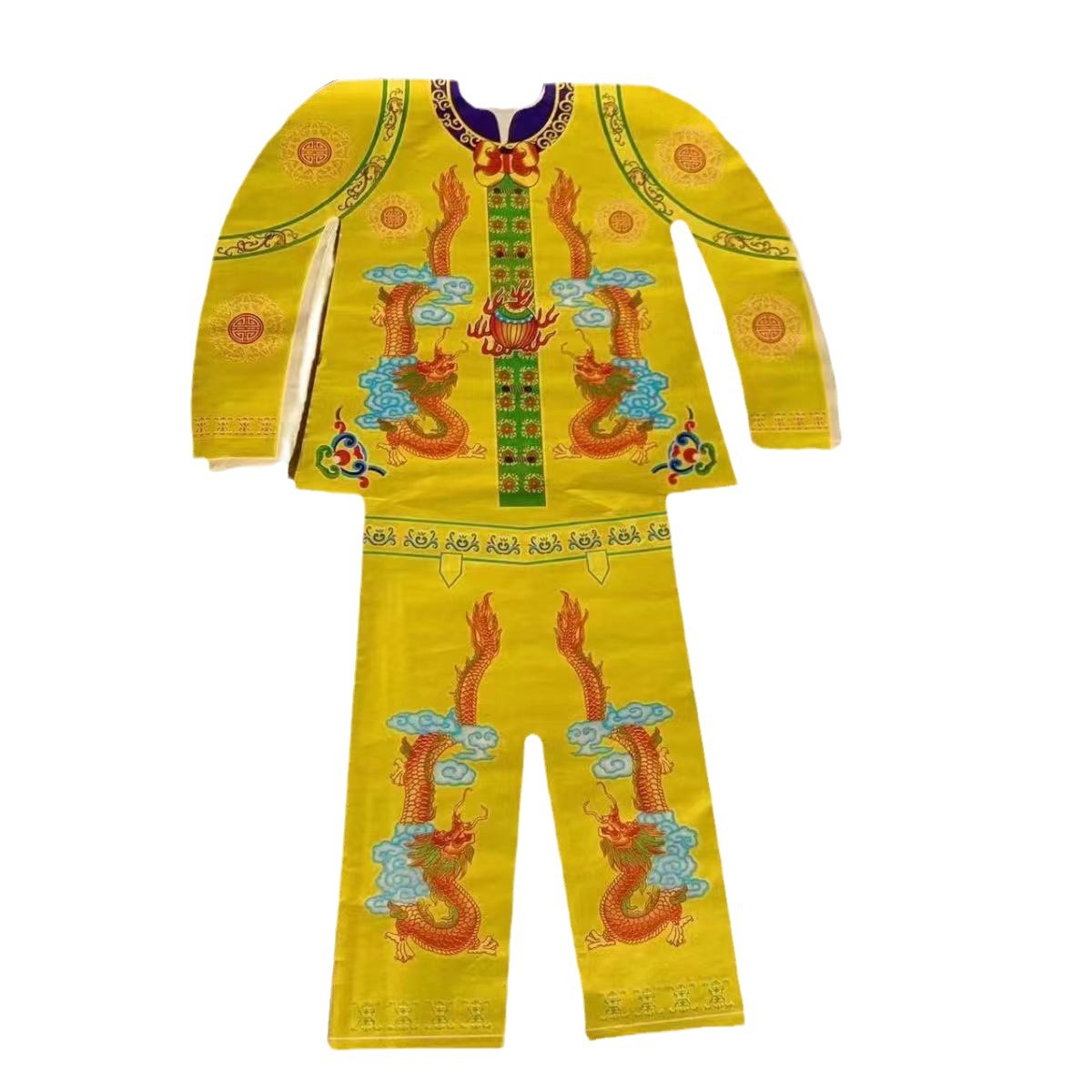 Sacrificial Dragon and Phoenix Jumpsuit, Paper-Tied Cold Clothes, Dragon and Phoenix Robe, Cold Clothes Festival, October 1St Sacrificial Supplies, Religious Supplies