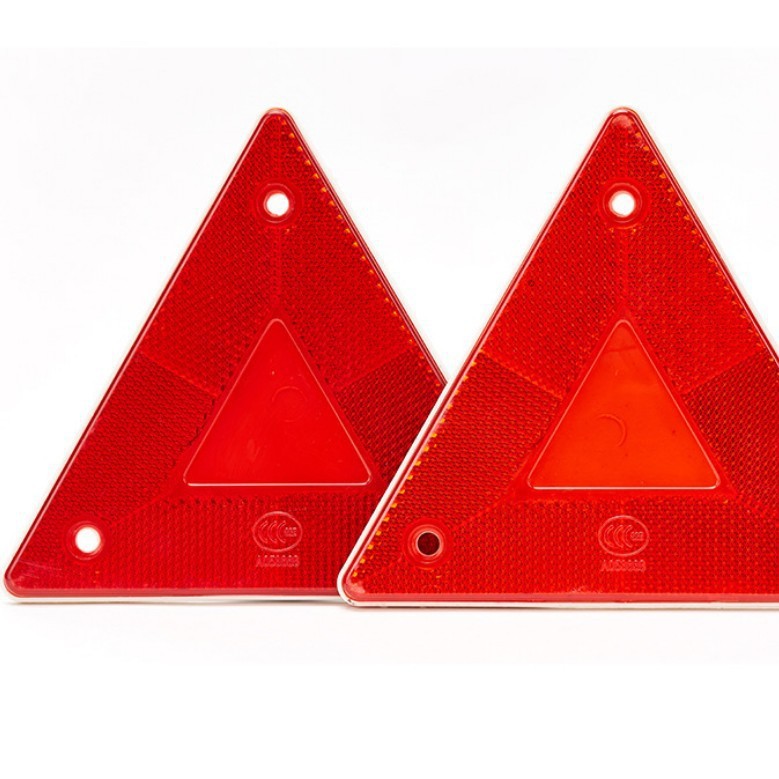 Factory Direct Supply of Vehicle-Mounted Triangle Warning Sign Holder Reflector Plastic Reflective Plate Vehicle Rear Red Orange Yellow Triangle Plate
