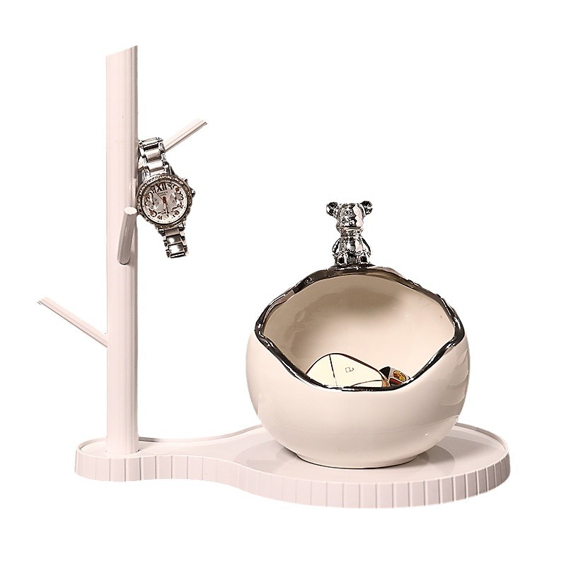 Light Luxury Bear Entrance Entrance Entrance Key Storage Rack Storage Light Luxury Ornaments Creative Living Room Shoe Cabinet Decorations