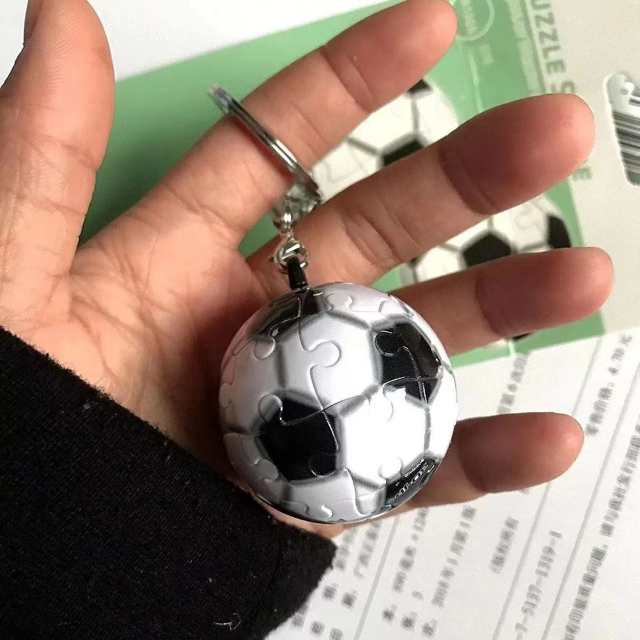 Personalized Stereo Ball Football Earth Basketball Pendant Puzzle Creative 3D Building Blocks Toy Couple Keychain School