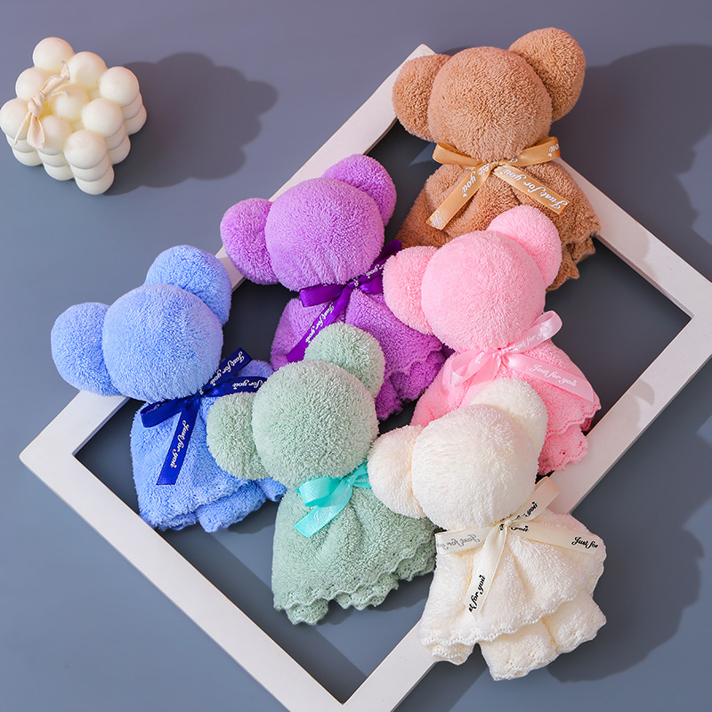 Полотенце с медведем, сувенир, бизнес-подарок, свадебный подарок, маленький подарок