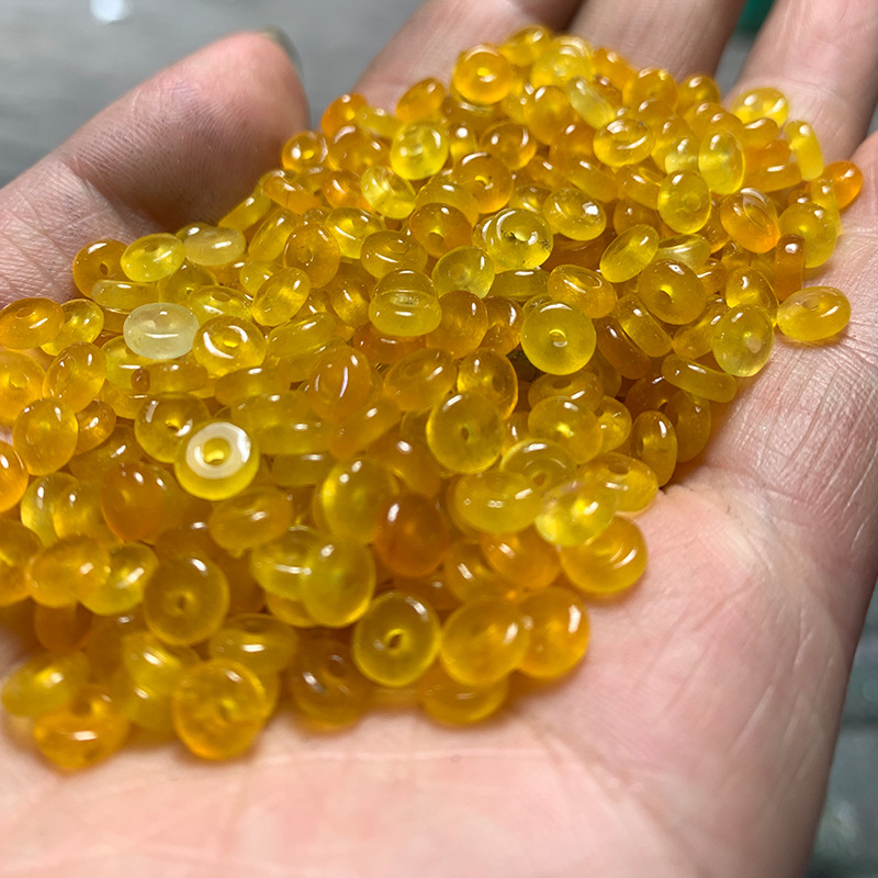 6mm Yellow, White and Green Three-Colorful Bama Jade Abacus Beads Loose Beads DIY Accessories Manufacturer Supplies Large Quantity and Excellent Price