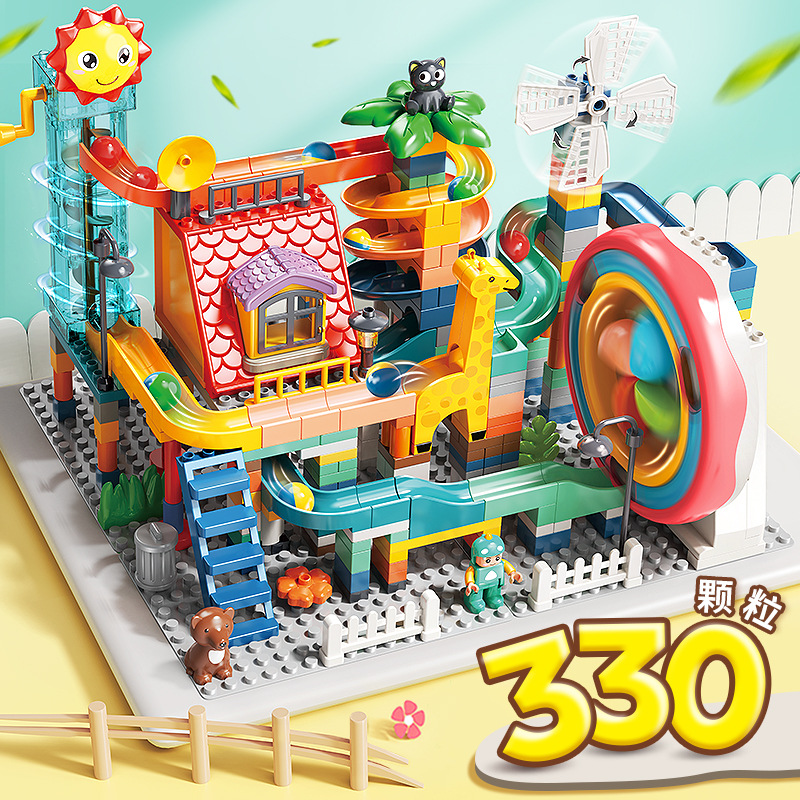 Большие строительные блоки Feile, 5 электрических шаров, 4 детские образовательные игрушки для мальчиков