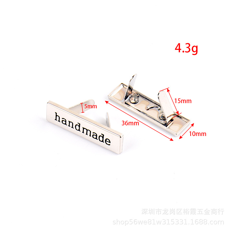 Spot DIY Handmade Bag Front Decorative Sign Zinc Alloy Die-Casting Handmade Handmade Sign Multi-Color Direct Sale