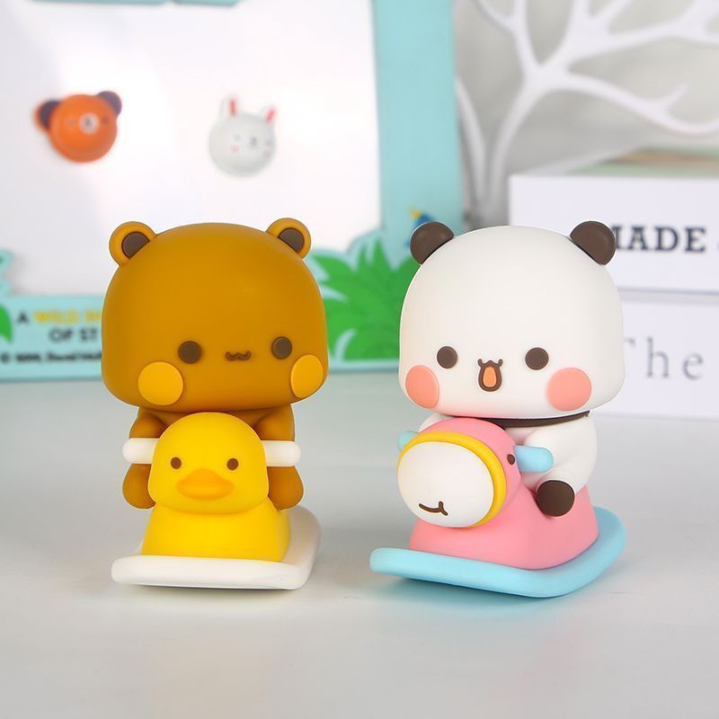 Panda One and Two and Cloth Tabletop Doll Hand-held Car Small Ornaments Cartoon Cute Animation Peripheral Tide Play Doll