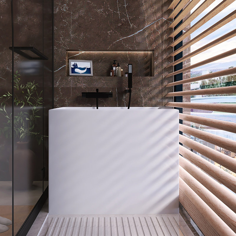 Aoningjie Foshan Square Deep Soaking Acrylic Bathtub Small Household Adult Independent Japanese Style Seamless Mini