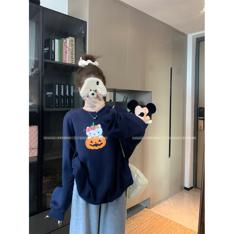 Футболка с принтом, 2025, с перекрестными плечами, круглый вырез, толстовка