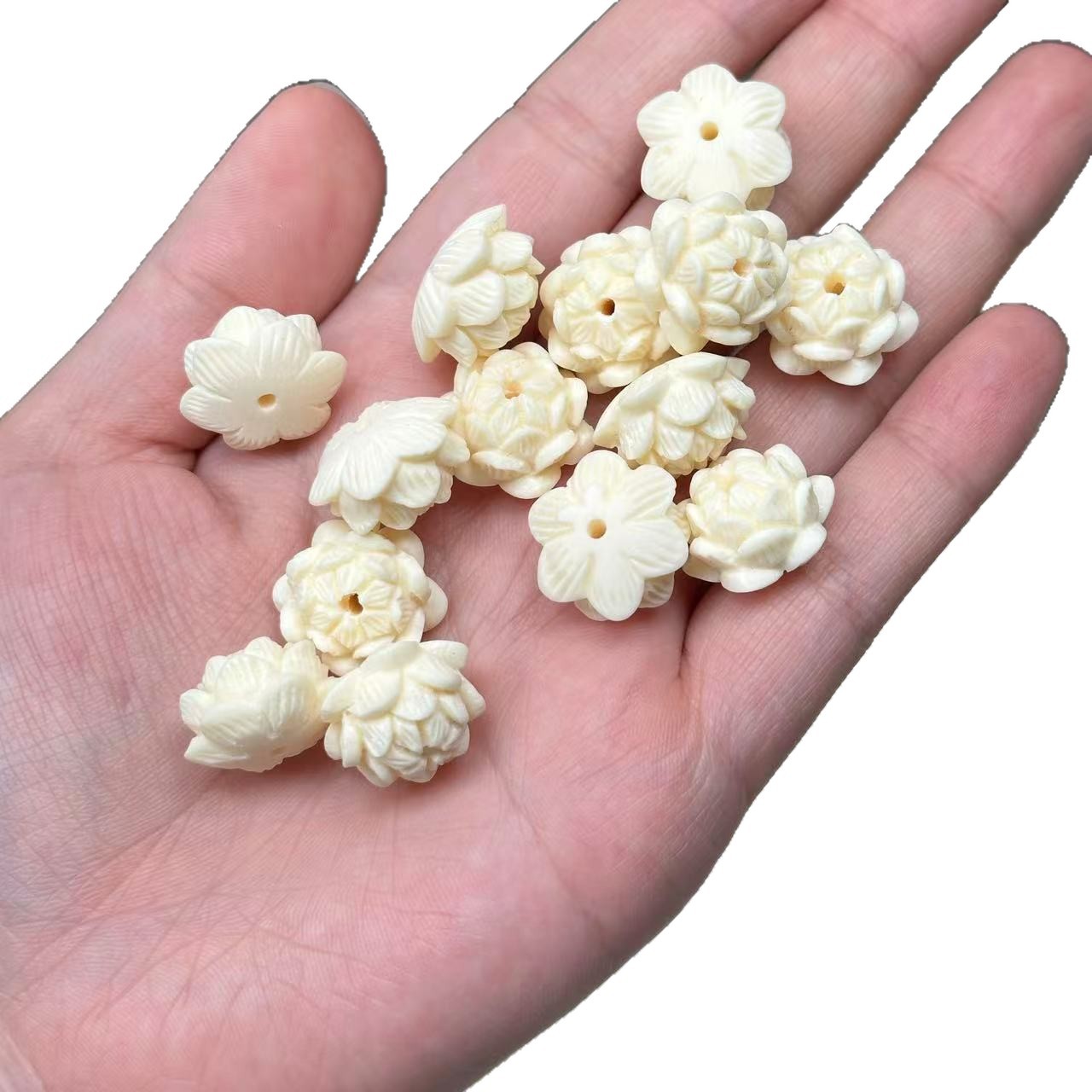 Ivory Lotus Carved Loose Beads Beaded Powder Pressed DIY Bodhi Fruit Bracelet Super Cute Accessories Handheld Accessories