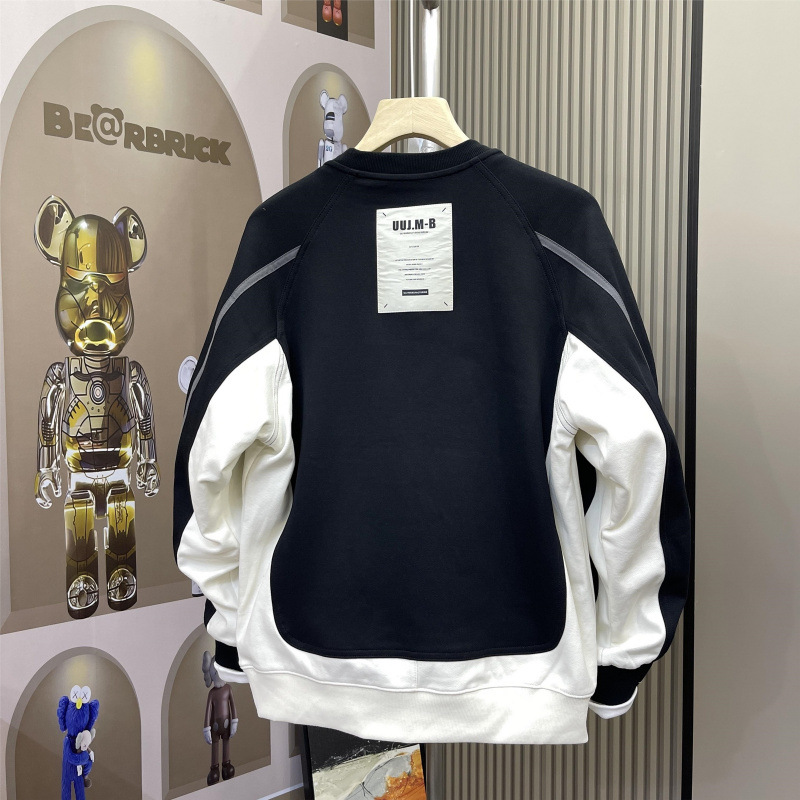 Autumn New Korean Style Men's Stitching Sweatshirt Trendy Brand Student Youth Casual Distinctive Pullover Top T-Shirt