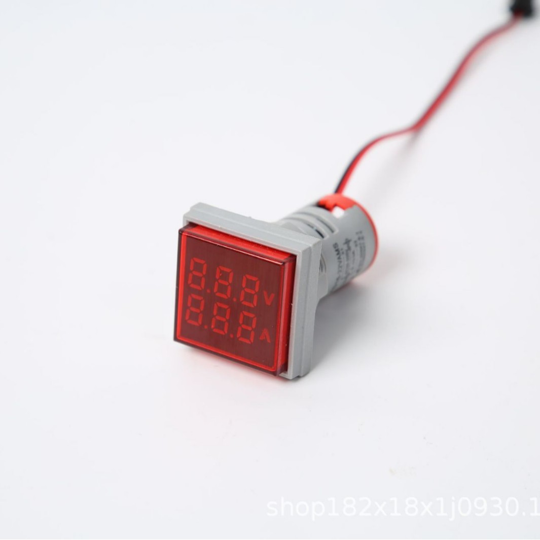 Square AC voltage ammeter AD16-22VAMS dual-purpose digital display indicator instrument 220V