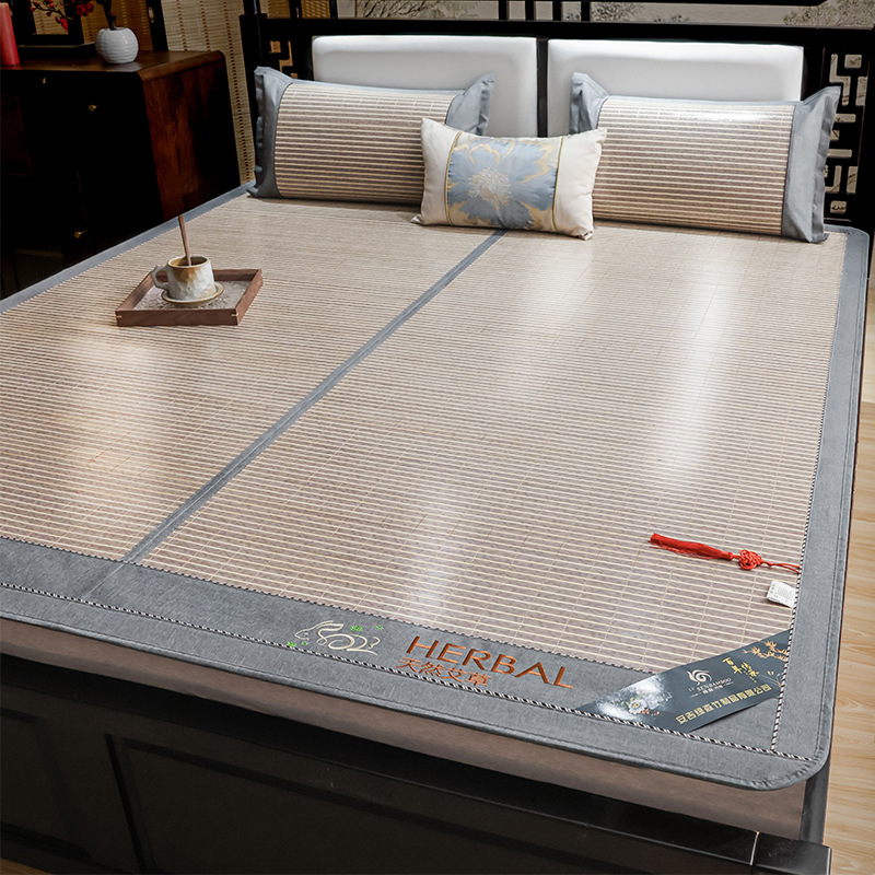 Summer Mat Bamboo Mat Double-sided Folding Household Straw Mat 1.8 m Bed Student Mat Wholesale Anji Mat Factory