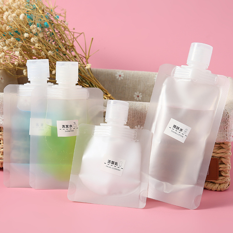 Travel Split Bag Cosmetic Lotion Body Soap Shampoo Wash and Protection Set Small Sample Portable Disposable Bottles