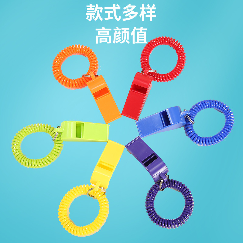 Plastic outdoor children's toys come on whistle referee whistle fans lanyard sports event survival whistle