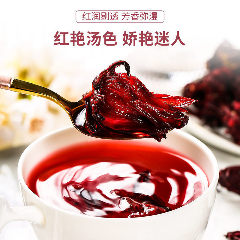 Roselle Tea, Roselle Dried Flower, Non-Rose Tea, Butterfly Pea Flower Tea, Fruit Tea Soaked in Water to Drink