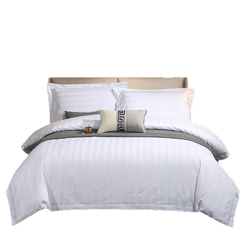 Professional hotel linen 40 cotton jet three centimeters satin four-piece cotton hotel bed linen