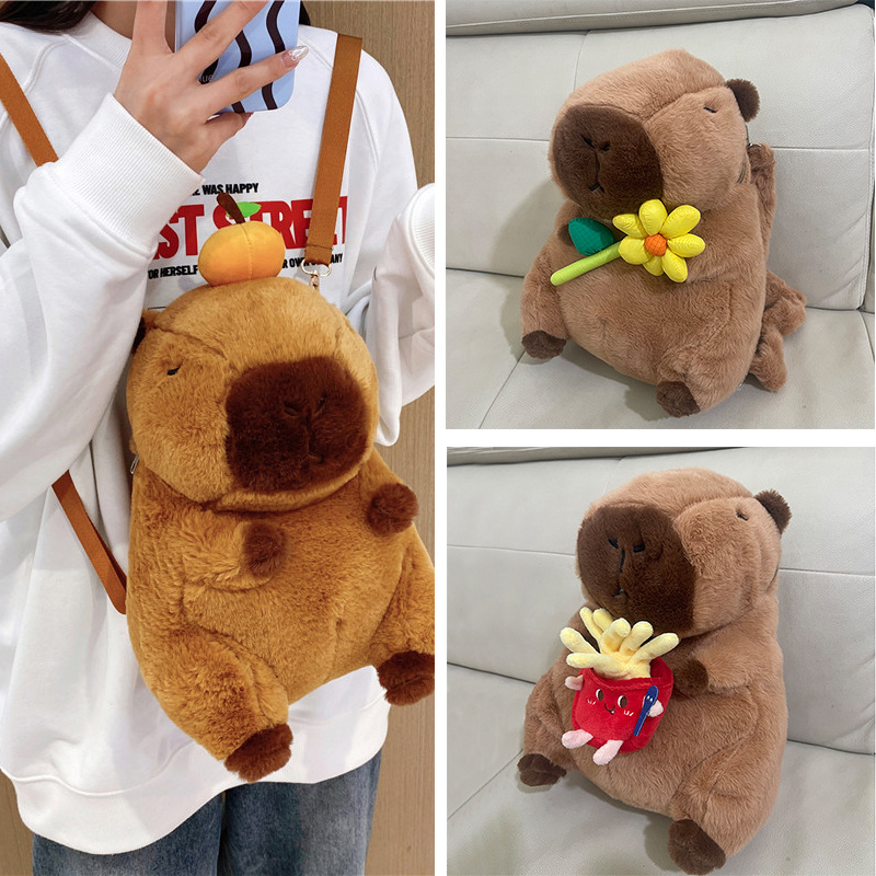 Плюшевая сумка в виде капибары, подарок для детей