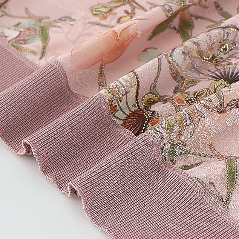 Mom's New Spring Wear Thin Knitted Small Shirt for Middle-aged and Elderly People's Western Style Spring and Autumn Pullover Ice Silk Nine-point Sleeve Top