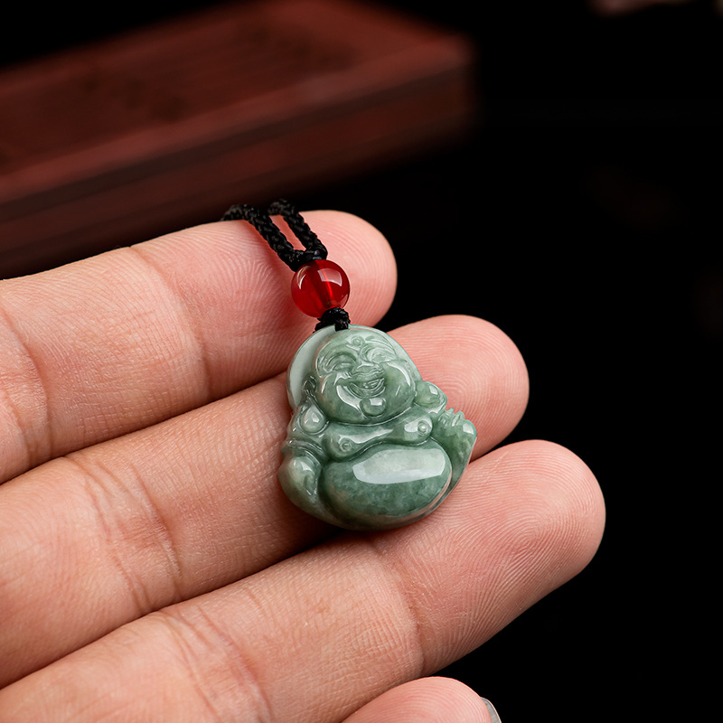 Natural a jadeite bean seed Buddha jade pendant pendant jade pendant jade pendant men's necklace women's four will jade wholesale