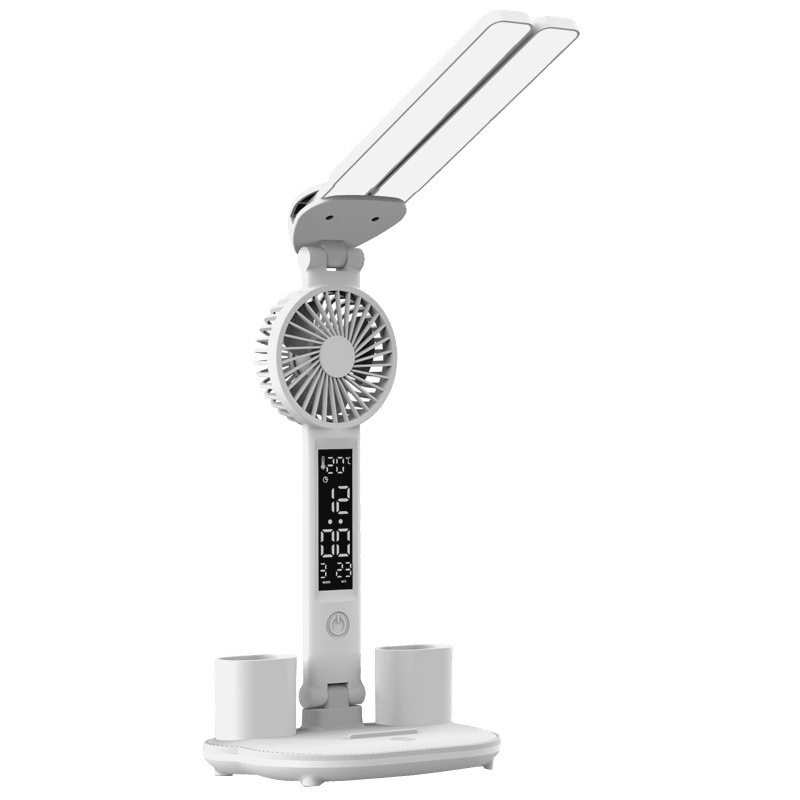 Led learning intelligent desk lamp college dormitory desktop reading lamp rechargeable bedroom bedside fan lamp generation