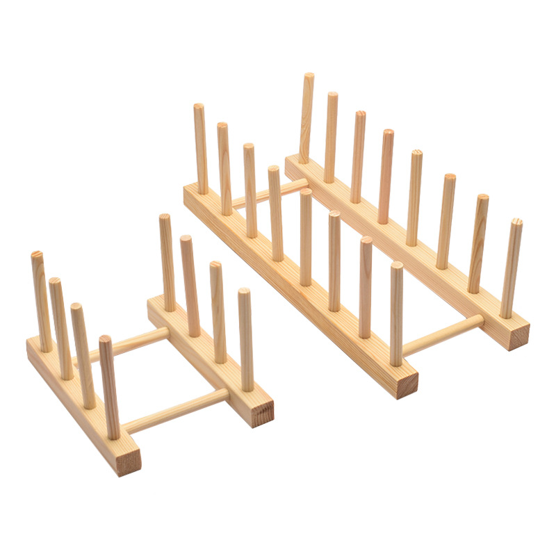 Wooden drain rack kitchen dish rack creative Cup tray rack commercial tea cake display storage rack wholesale custom