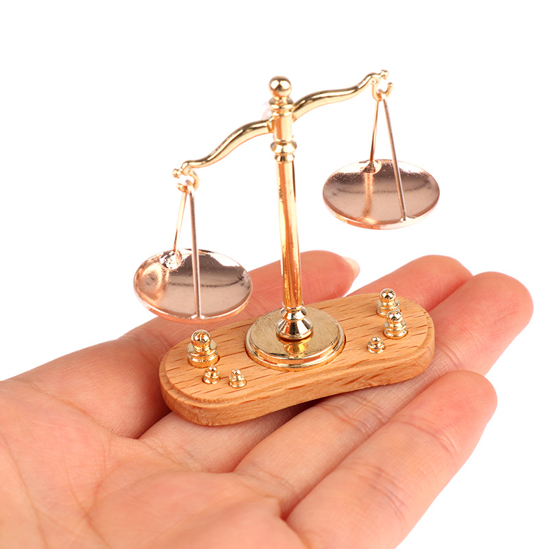 1:12 doll house simulation mini metal balance miniature ornaments