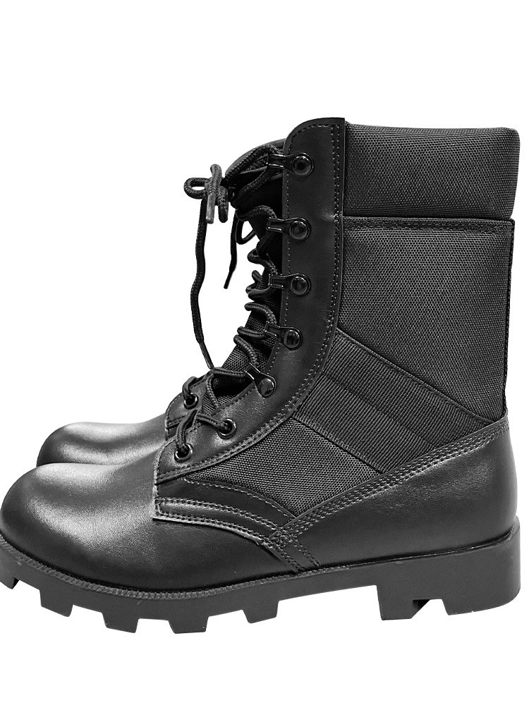 Waterproof Tactical Climbing Combat Non-Slip Abrasion Resistant High Top Mountain Climbing Hiking Training Black Boots