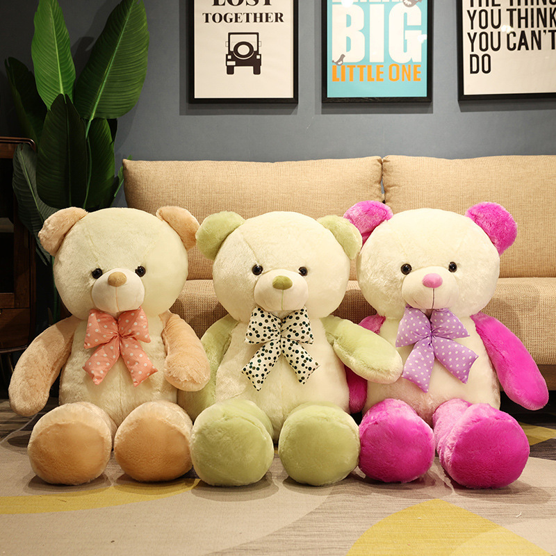 Large double color teddy bear doll hug bear plush toy 1 M girl doll candy bear gift wholesale