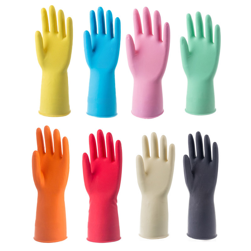 Dishwashing gloves housework cleaning non-slip durable kitchen bowl household laundry waterproof latex rubber gloves wholesale