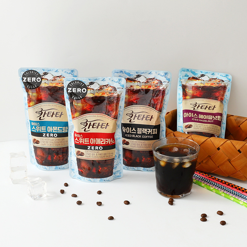 South Korea imported Lotte cantata ice sweet batan sweet hazelnut flavor black coffee beverage casual drink