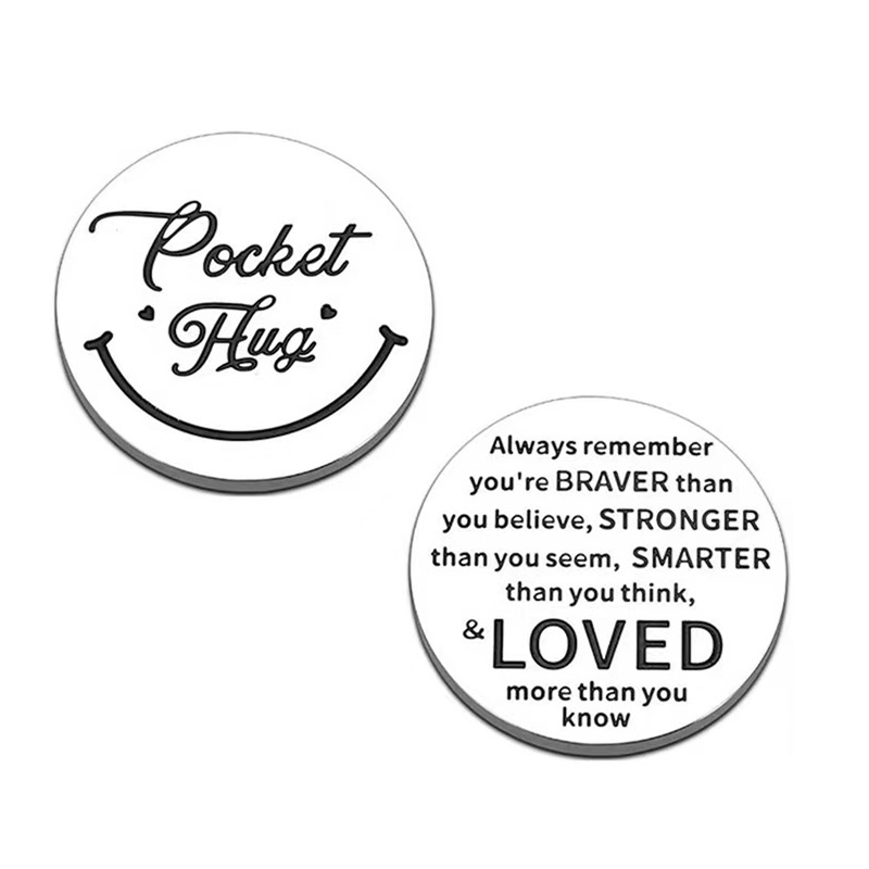 New Amazon New Decision Coin, Pocket Hugs Inspirational Gift, Double-Sided Engraving Commemorative Coin