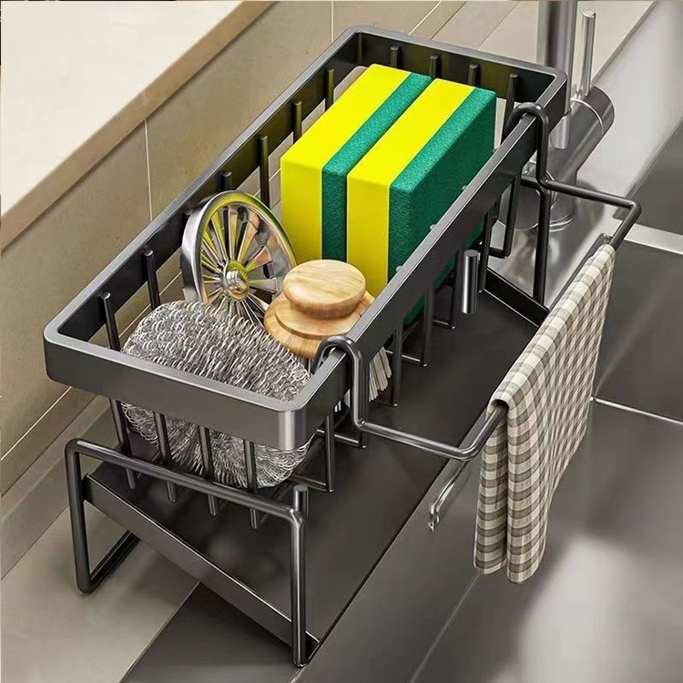 New Kitchen Rack Rag Rack Storage Drain Rack Faucet Sink Dishwashing Sponge Steel Ball Rack Wholesale