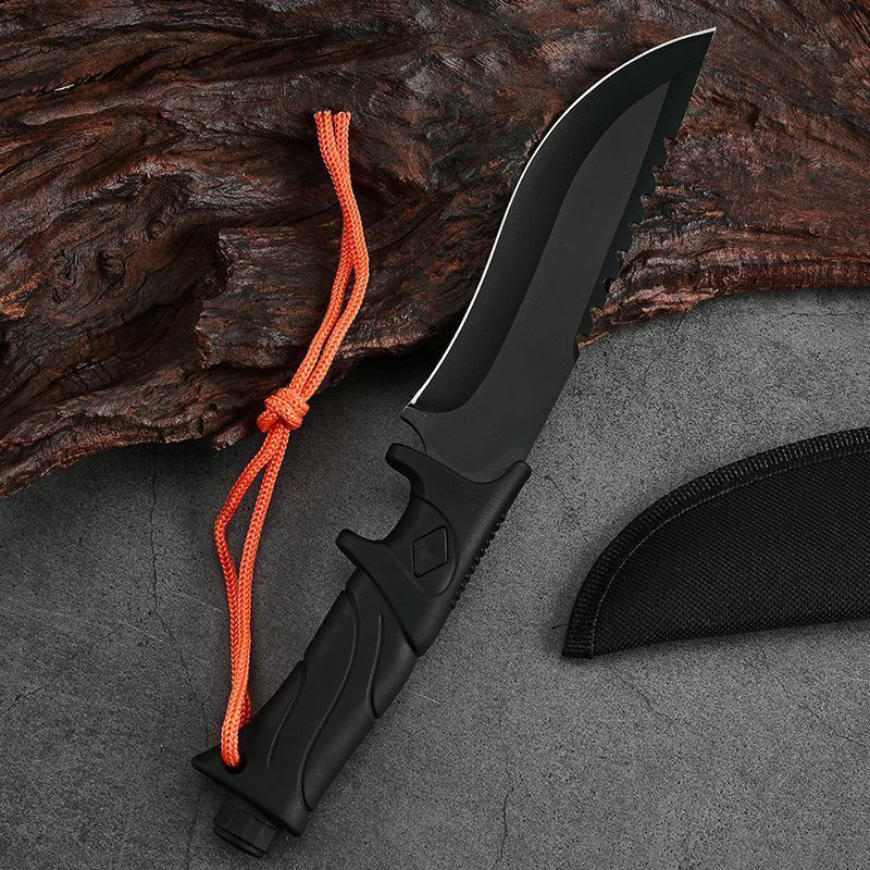 High Hardness Knife, Stainless Steel Straight Knife, Outdoor Fruit Knife, Mountaineering Knife, Self-Defense Portable Mini Knife with Bonus Knife Sheath