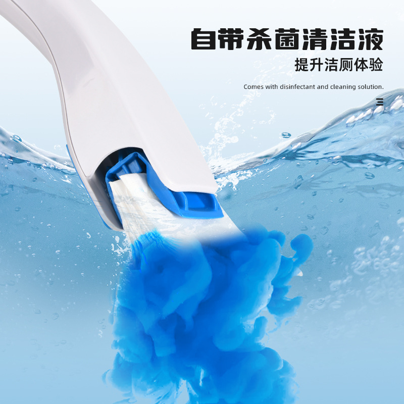 Manufacturer Wholesale Disposable Toilet Brush Set Disposable No Dead Angle Long Handle Replacement Head Household Toilet Cleaning Brush
