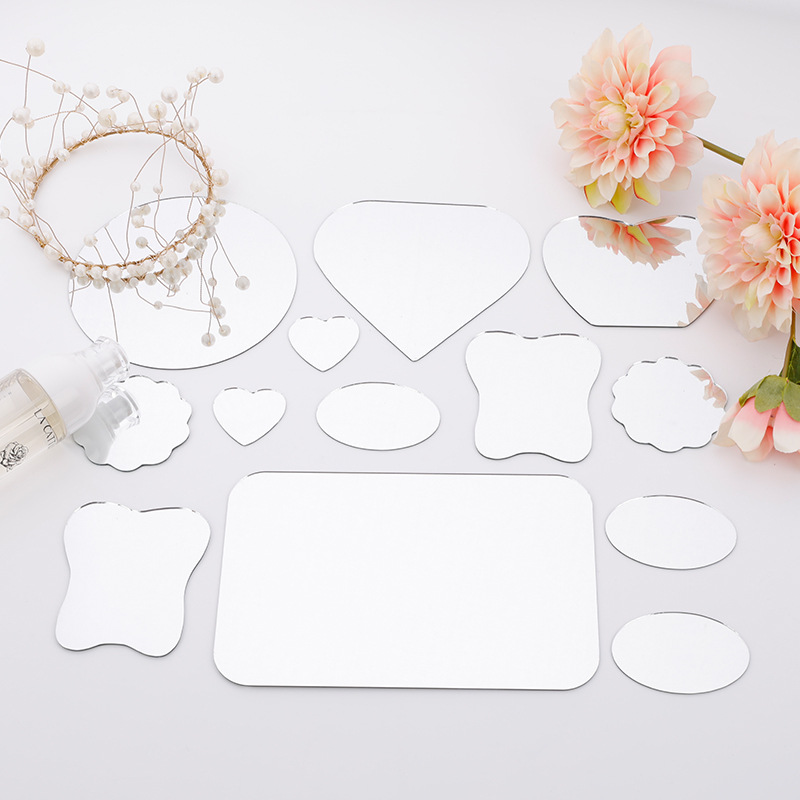 Single-sided makeup mirror polished glass lens small mirror wholesale mirror handheld irregular mirror can be customized