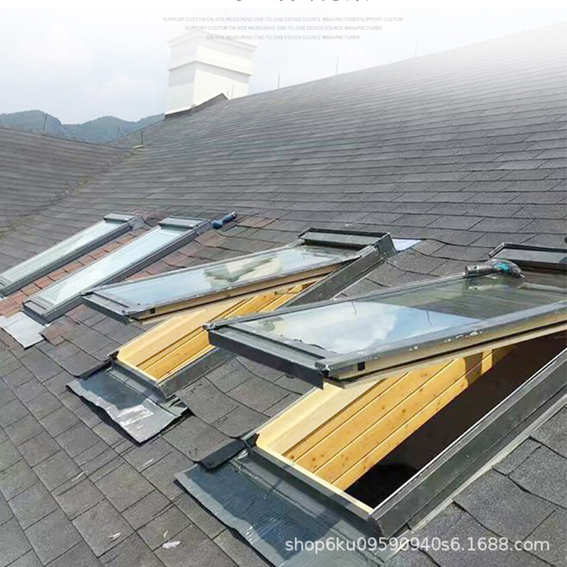 Customized Electric Skylight Fire Ventilation Smoke Exhaust Window Slope Loft Sunroom Lighting Sliding Skylight Factory Direct Supply