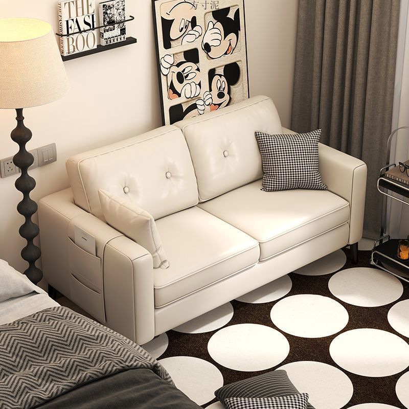 Диван для маленькой квартиры двойной аренды офиса черный кожаный диван для гостиной