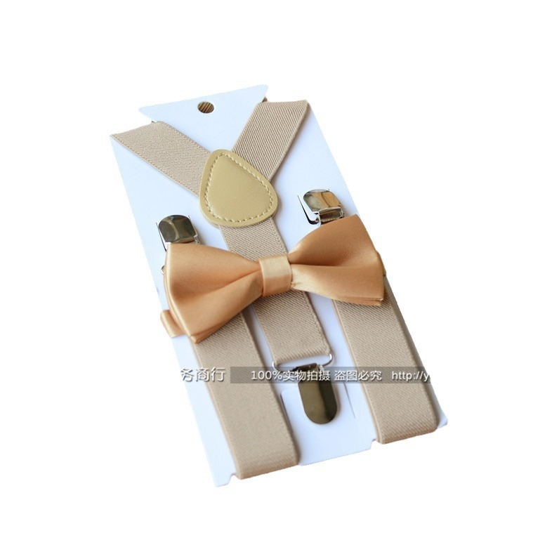 6.1 Table Performance Bow Tie Suspenders Set Boys and Girls Children's Strap Clip Spring and Autumn Baby Suspenders Clip