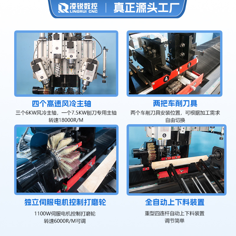 Multifunctional Heavy-Duty Five-Axis Cnc Woodworking Lathe with Inclined Hole Slot Engraving, Grinding, Milling, Automatic Loading and Unloading Package Training