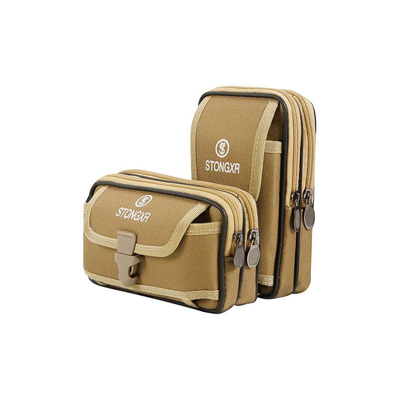 New Mobile Phone Bag Men's Wear Belt Work Site Hanging Bag Waist Bag Multi-functional 7-inch Mobile Phone Case for Middle-aged and Elderly